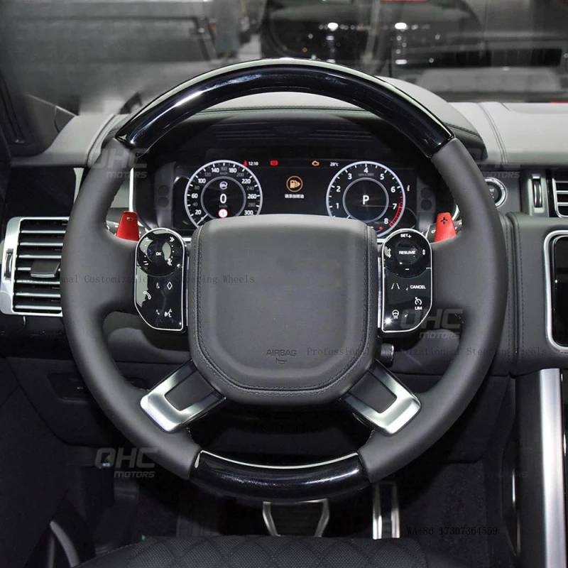 13-21 for Land Rover Range Rover Executive, piano lacquer flat leather and walnut wood steering wheel car steering whee