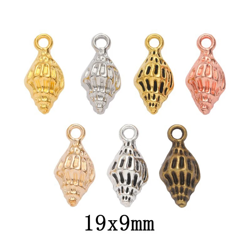 100pcs 19*9mm ZAKKA Grocery Creative Vintage Marine Biological Element Conch Handmade DIY, Bronze Popular Necklace Jewelry Penda