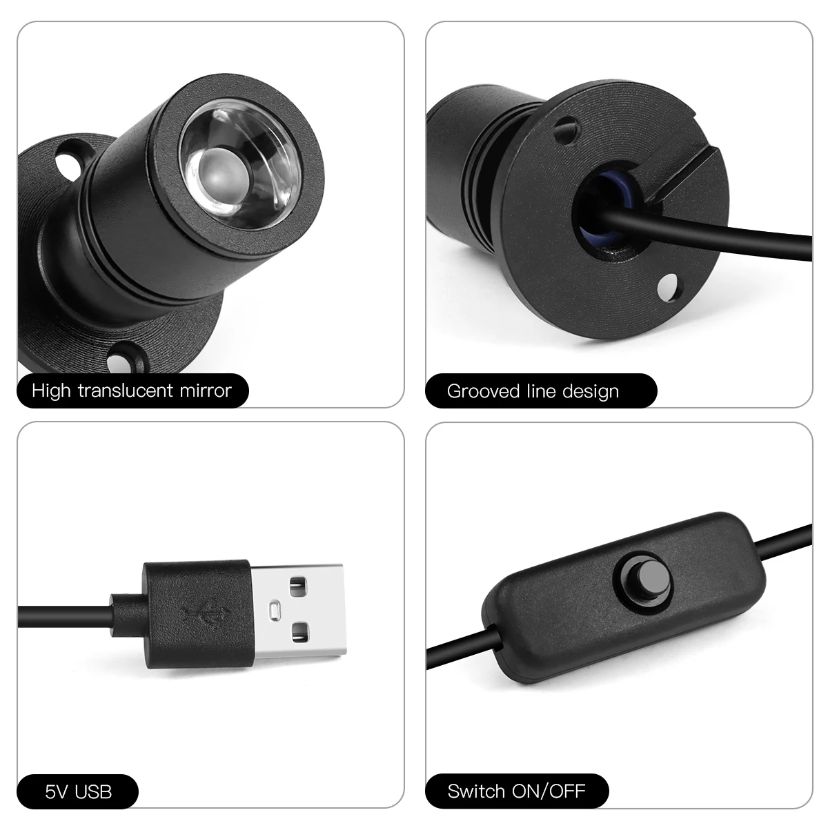 Picture 4: 1W 5V Mini USB LED Spotlight Indoor Lighting Surface Mounted Spot Lights For Showcase Cabinet Multicolor Choose