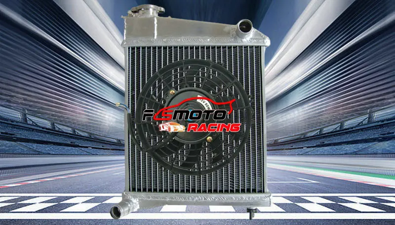 For Austin Rover Mini Cooper & Morris Aluminum radiator+FAN 1967-1991 90 89 87 88 86 85 84 83 82 81 80 1968 1969 1970 1971