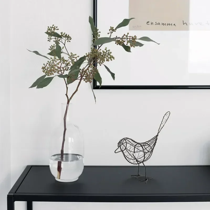 Home Decoration Creative Gift Souvenirs Room Decor Figurines Abstract Miniatures Vintage Animal Iron Bird