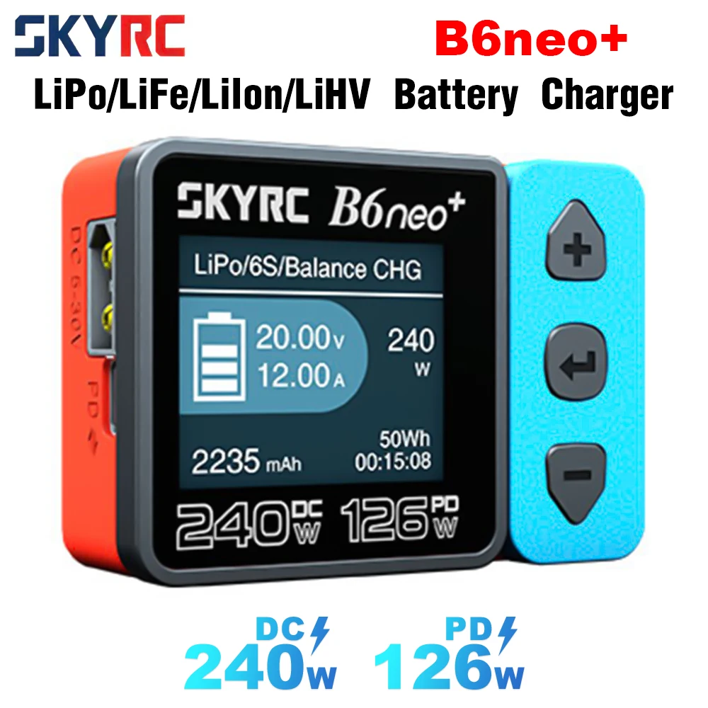 ​SKYRC B6neo+ Smart Charger High Power DC240W PD126W Multilanguage Compact Balance Charger