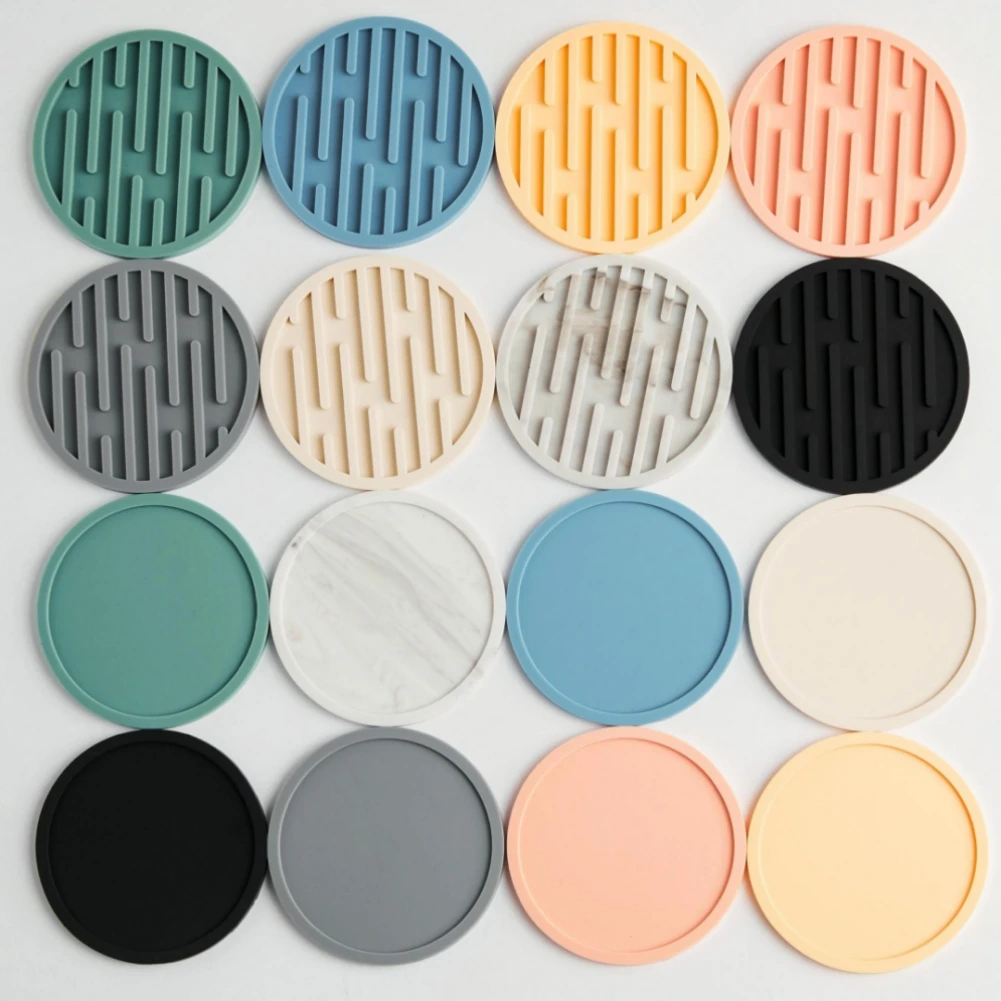 10cm Silicone Coasters Round Heat Resistant Tea Cup Mat Thickened Drink Coffee Glass Beverage Holder Pad Decor Table Mat