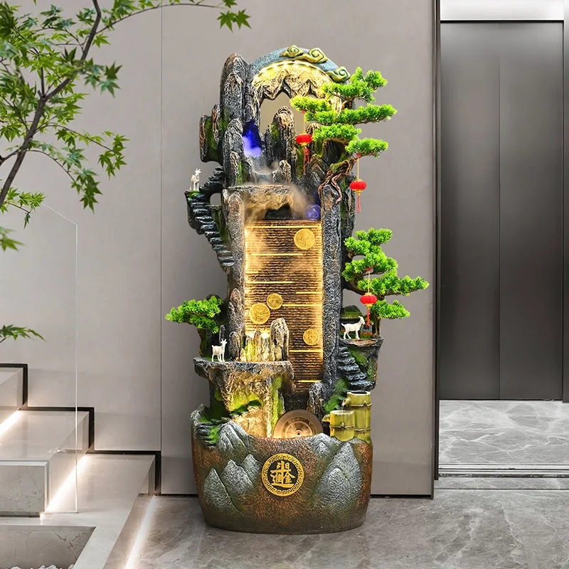 New Chinese rockery, flowing water fountain lucky ornament, living room circulating water landing opening gift