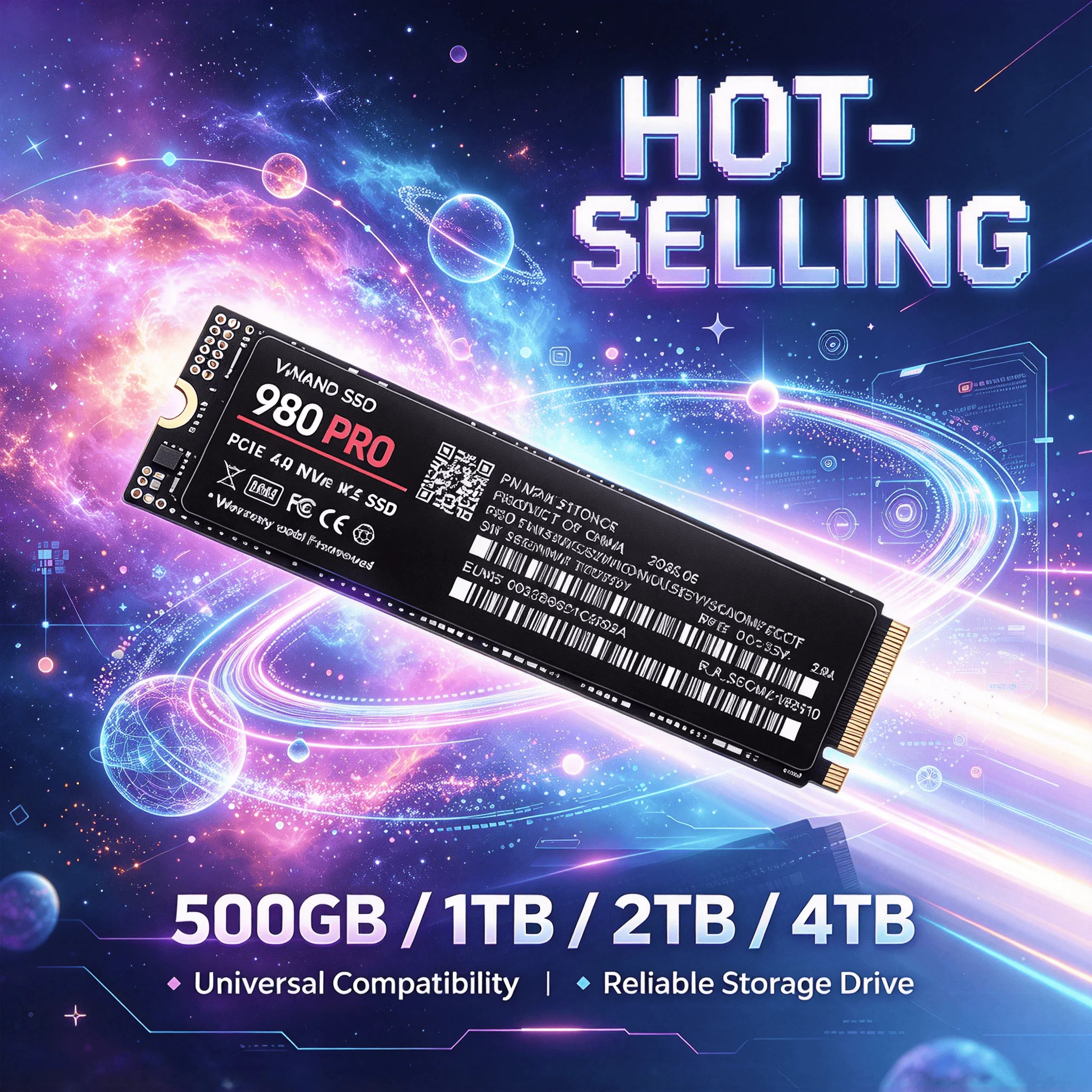 NVMe 980 Pro SSD M.2 2280 High Read Write Speed Hard Disk 1TB 2TB 4TB Option Solid State Drive Gaming Mac TLC