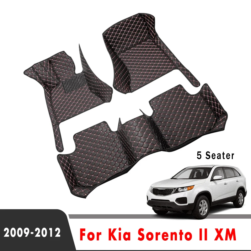 For Kia Sorento II XM 2012 2011 2010 2009 5 Seater Car Floor Mats Interior Carpets Waterproof Accessories Protect Covers Parts