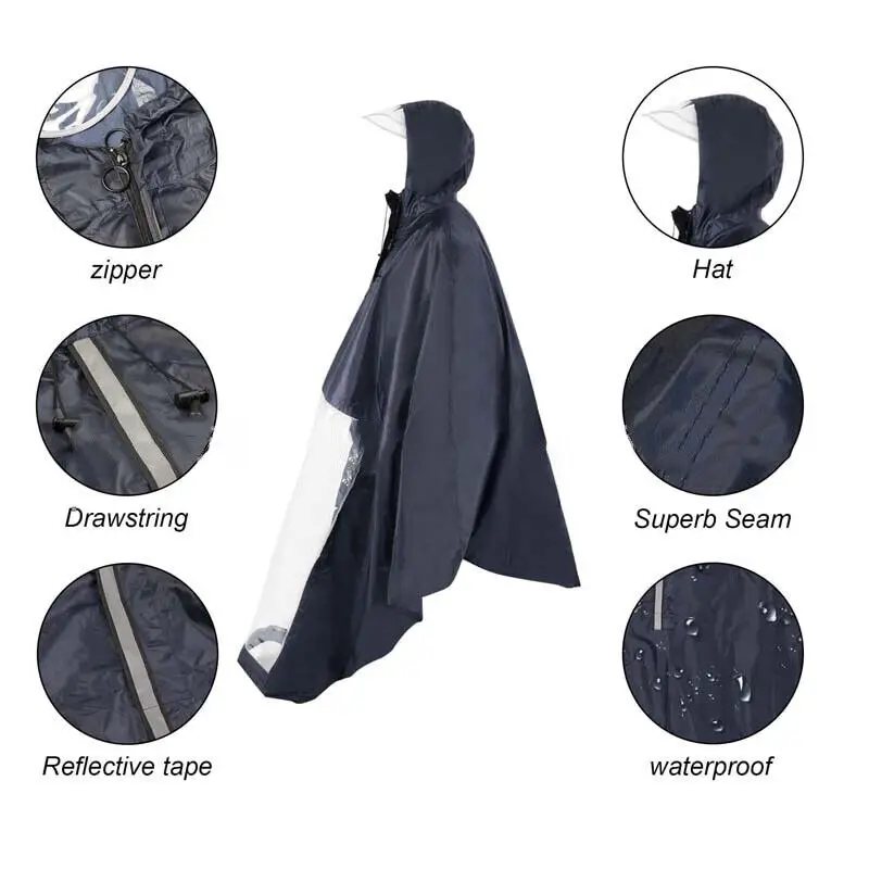 Wheelchair Waterproof Poncho Rain Cover with Hood Universal Elderly Mobility Scooter Poncho Wheelchair Rain Cover Rain Coat