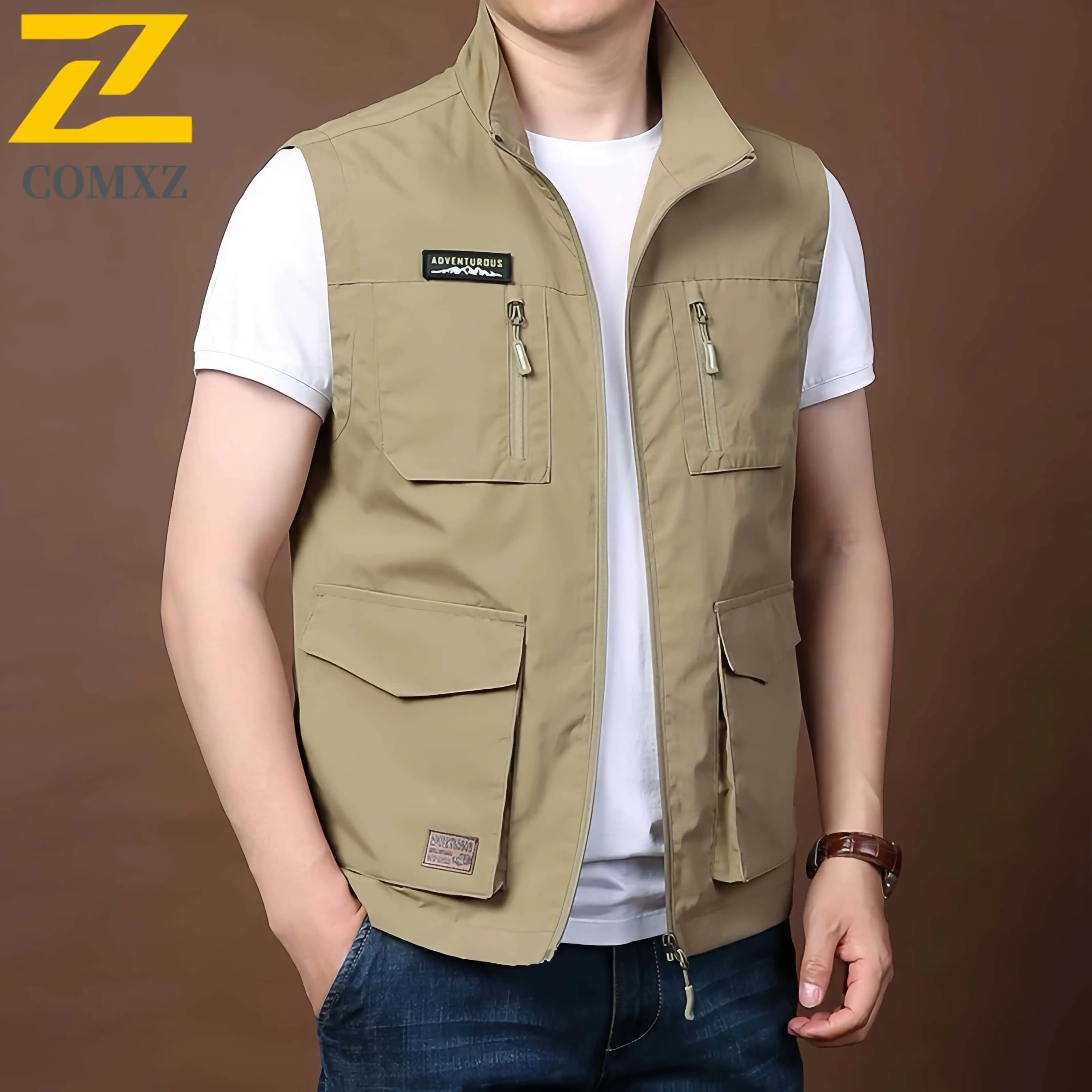

Men Casual Vest 2025 Quick Drying Lightweight Breathable Multi Pocket Photographer Sleeveless Jacket Outdoor Hiking Camping Vest