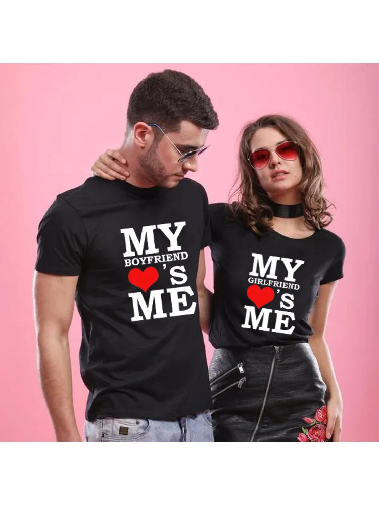 

My Boyfriend Loves Me / Girlfriend Loves Me Couple Matching Tshirt Couples Graphic Tees ShirtsLovers Clothes Valentine Day Gift