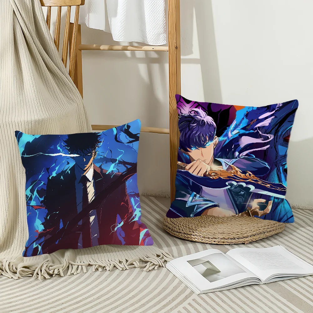 Cartoon Solo Leveling Pillow Case Home Decoration Cushion Cover Suitable For Office Sofa Bedroom Car
