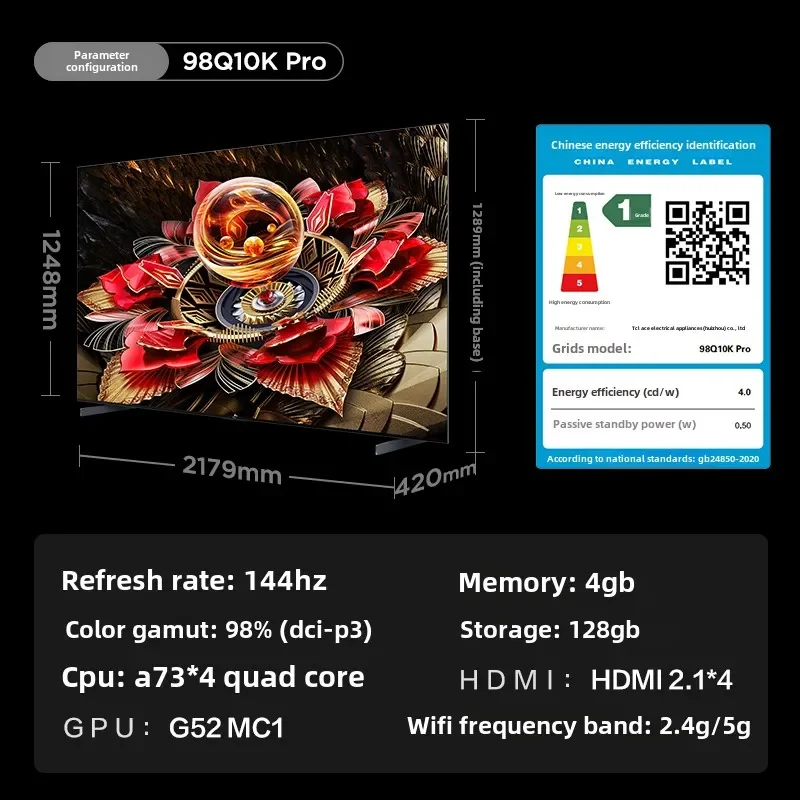 CX 98 pollici QD-Mini LED5184 partizione TV da 98/100 pollici