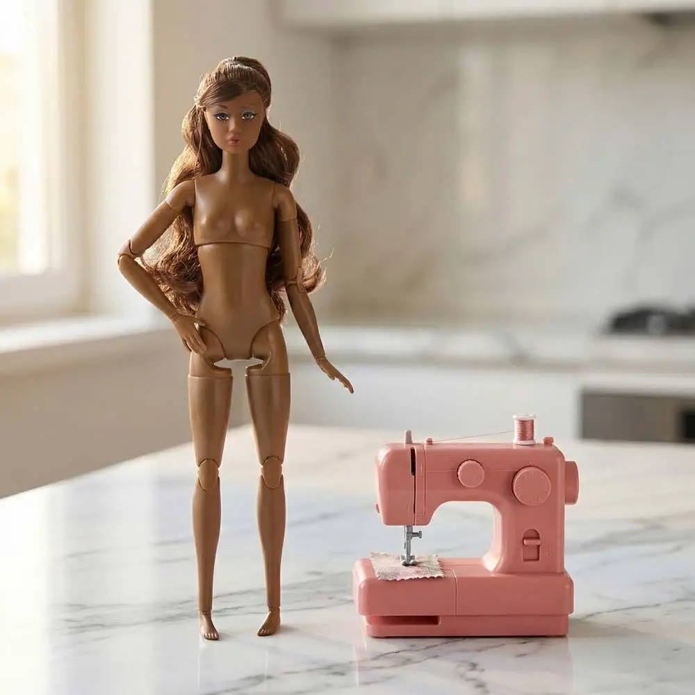 

Girls Curly Hair Supermodel Nude Dress Up Movable 1/6 Model Dark Skin 30cm Action Figure Body DIY