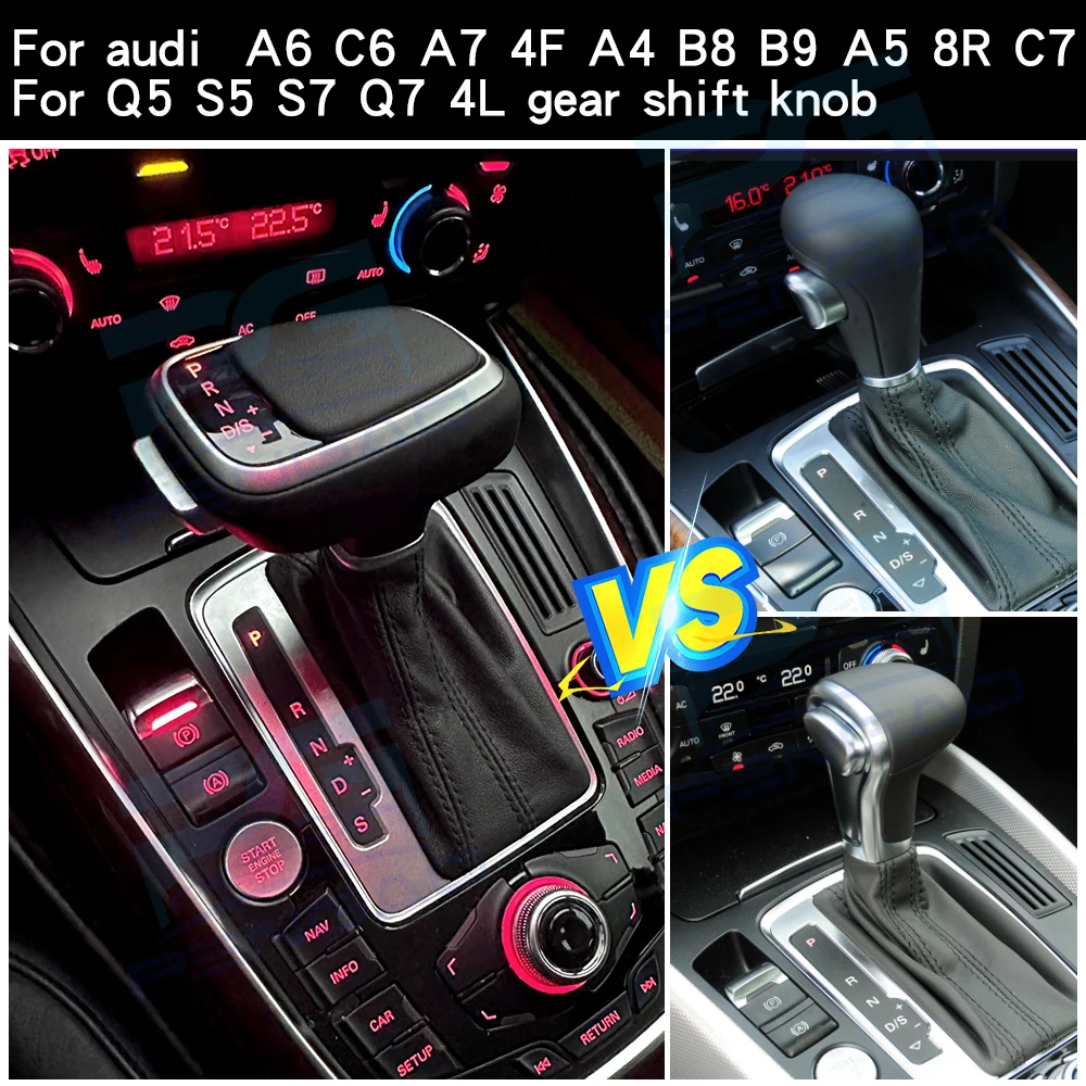 Светодиодная ручка переключения передач для Audi A5, A6 C6, C7, A7, Q5 8R, Q7 4L, S6, S7, A4 B8, T, рычаг переключения передач, аксессуары для модификации интерьера автомобиля