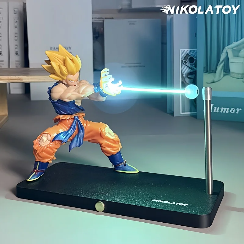 

In Stock Nikolatoy Dragon Ball Kakarotto Son Goku Kamehameha Wave Magnetic Light Lamp Model Ornament Anime Peripheral Gifts Toys
