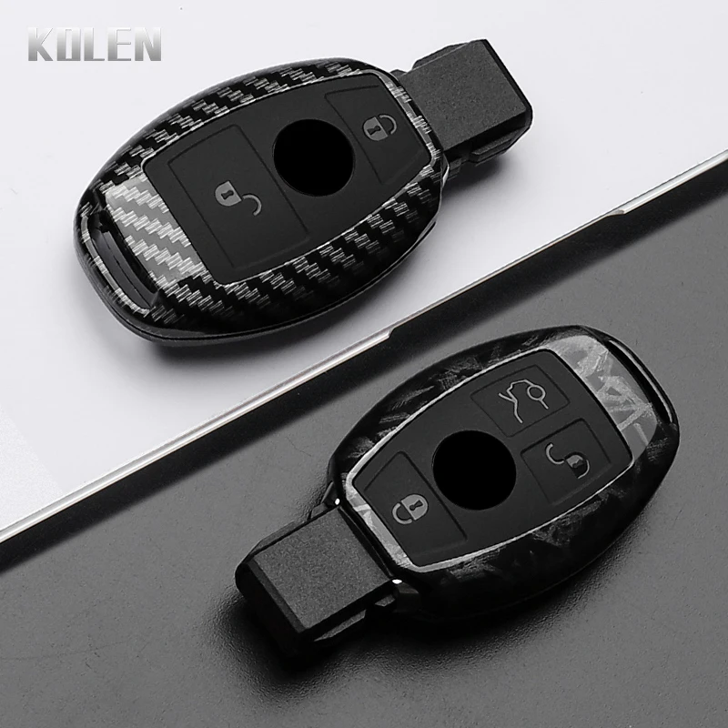 ABS Carbon Fiber Style Car Key Case Cover For Mercedes Benz A B C E Class GLS GLA GLK GLC CLS CLA AMG W204 W205 W212 W463 W176