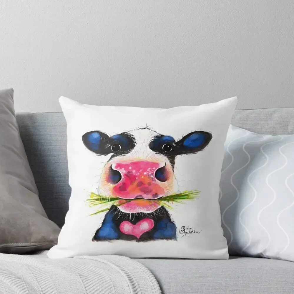 NOSEY COW PRiNT 'ROCKY' BY SHiRLeY MacARTHuR Throw Pillow Pillowcases Sofa Cushion Cover pillow