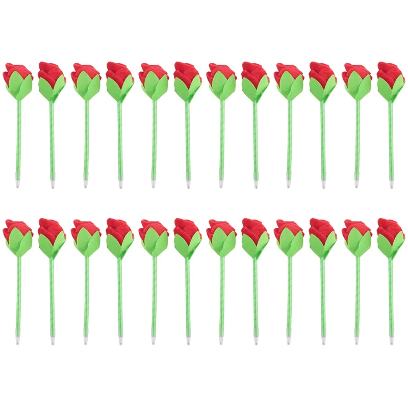 

24 шт. шариковые ручки с набивными розами, милые ручки, ручки с розами, надежные ручки с плюшевым букетом роз