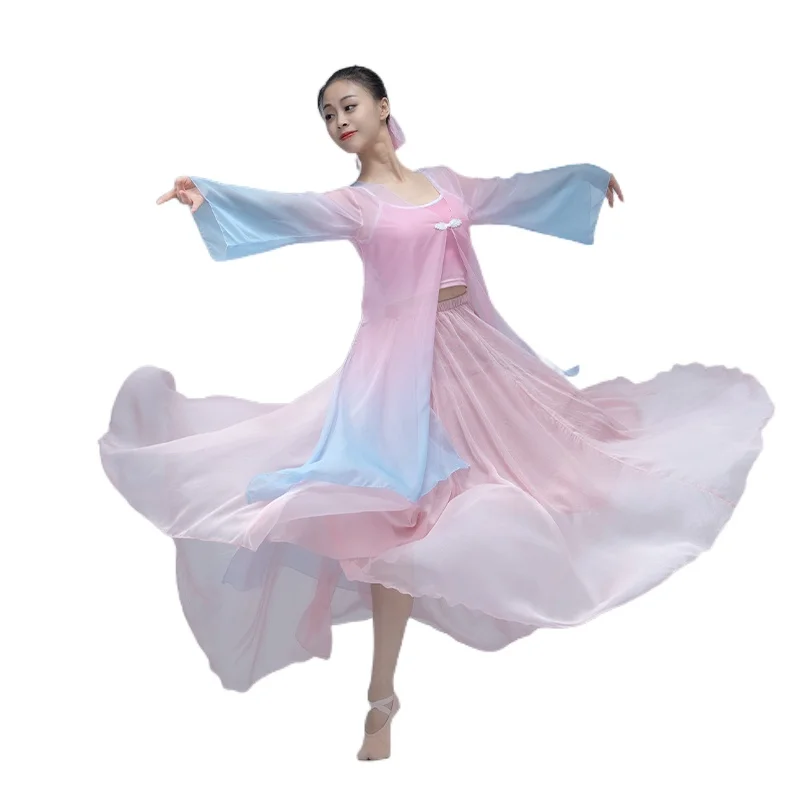 Chinoiserie classical dance dress dance dress women elegant exercise body charm gauze dress performance dress fairy