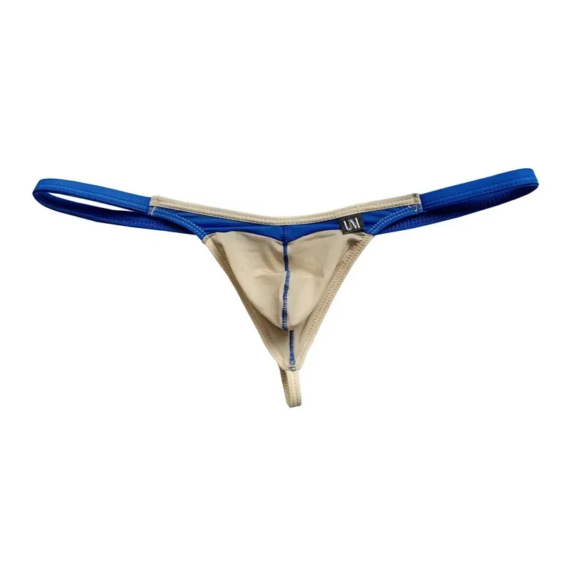 Men's Ultra-Soft Ice Silk Low Waist Thong Sheer Sexy Bikini Briefs Slim Fit Comfortable Support Underwear