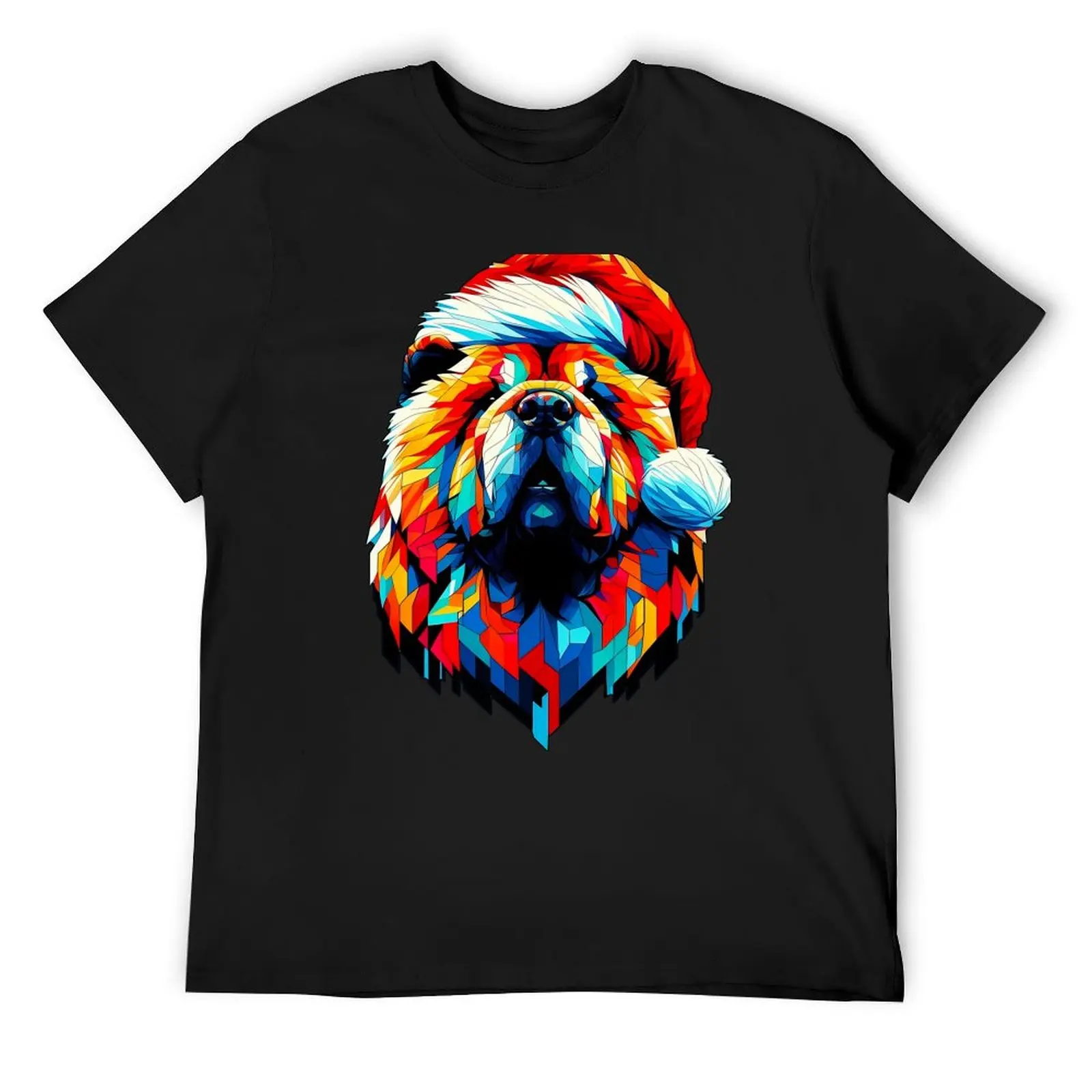 

Christmas Chow Mosaic Art T-Shirt oversized graphic tee football t shirt valentines boutique clothes funny t shirts men