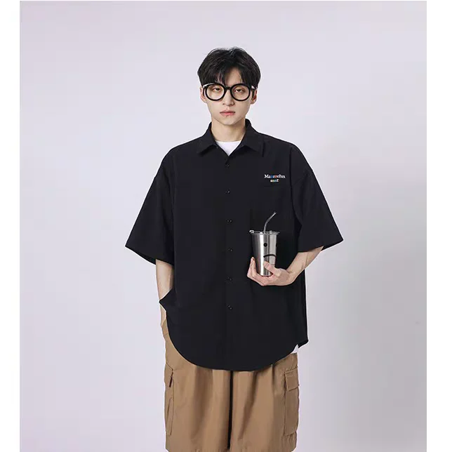 

Summer New Loose ape ort Sve irt ex American High-End Feeling Salt System f Sve Jaet Youth Teenage irt