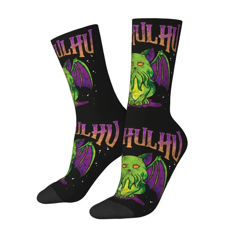 Cool Mens น่ารัก Cathulhu แมวถุงเท้า Unisex Warm สบาย3D พิมพ์ Cthulhu Monster Crew ถุงเท้า