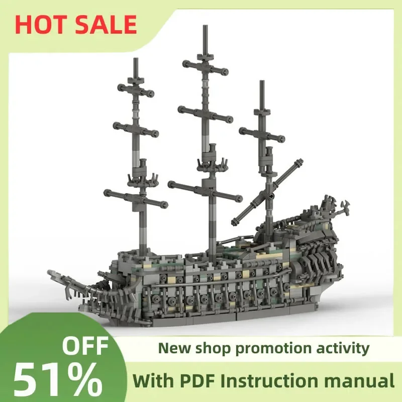 

1274Pcs Moc European Medieval Pirates Series Flying Dutchman Warship Creative Ideas Imperial Flagship Toy Gift Building Blocks