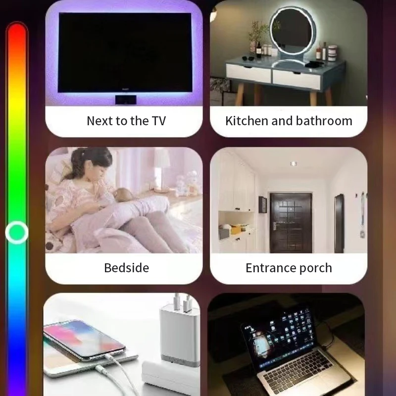 CORUI مصباح ليلي USB ذكي صغير ، تحكم صوتي ذكي ، مصباح لغرفة المعيشة وغرفة النوم