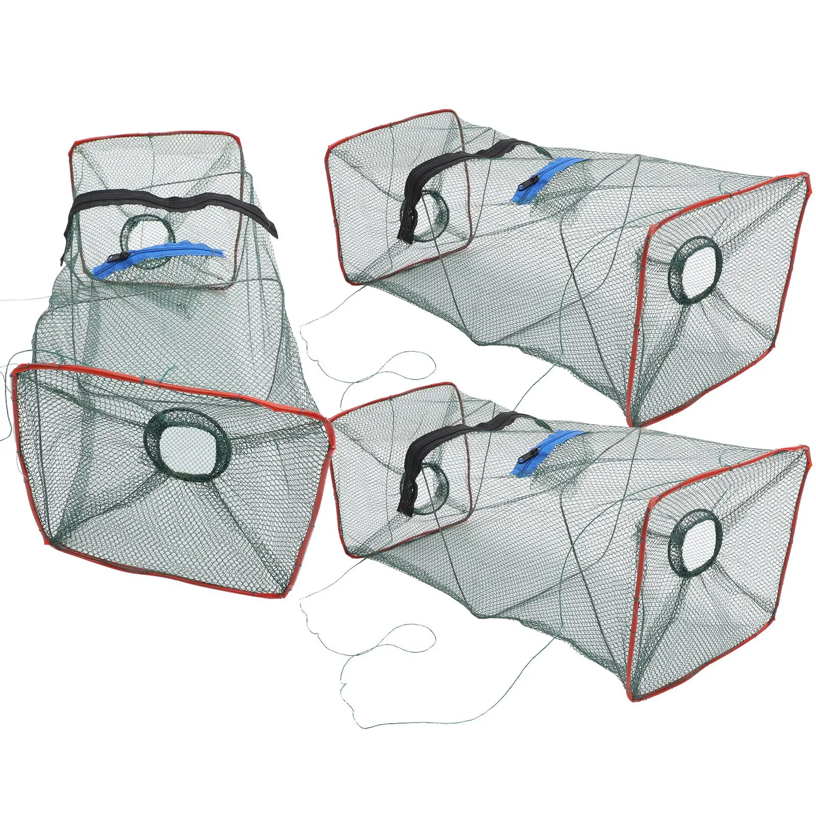 

3pcs Foldable Fishing Nets 50x20x20cm Lobster Crab Shrimp Net Portable Durable Eel Trap Minnow Catching Gear