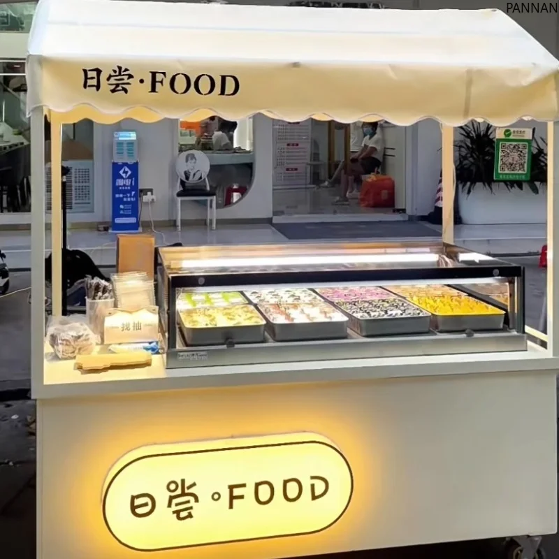 Outdoor dessert cake stall cart Multifunctional ice cream display truck Commercial mobile