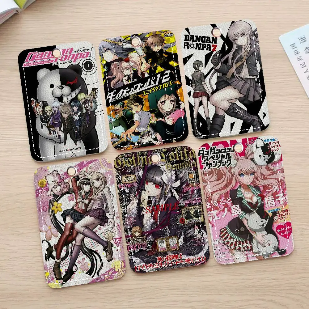 Anime D-Danganronpa Smystery game Style PU Access Card Holder with Keychain - Executive Protection for Bank card,Subway, Bus