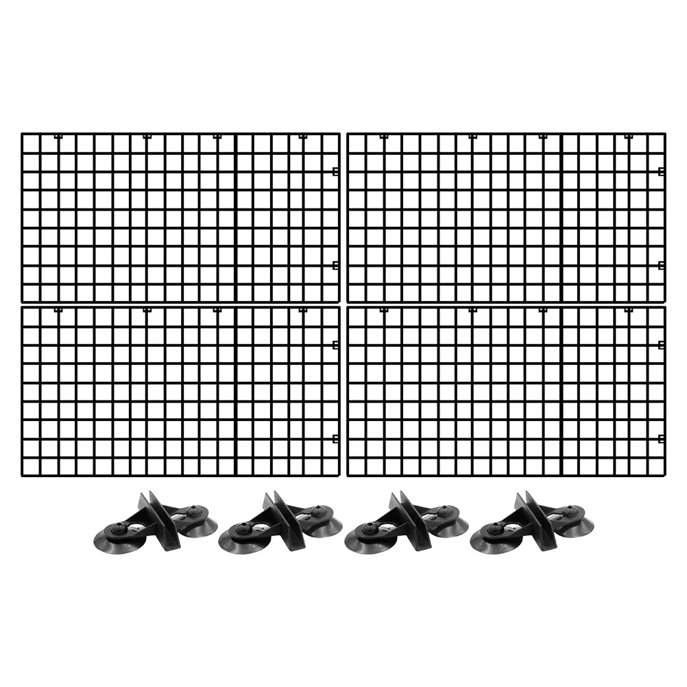 

4pcs Aquarium Isolation Panel 30X15Cm Black Spliced Lattice Plate For Fish Tank Breeding Divider Bottom Filter Aquarium Supplies