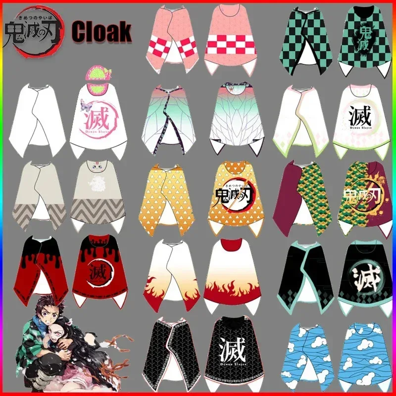 Az15Demon Slayer 코스프레 의상 애니메이션 담요 망토 Kamado Nezuko Tanjirou Tsuyuri Kanao 플란넬 어린이를위한 따뜻한 목도리 성인 여성