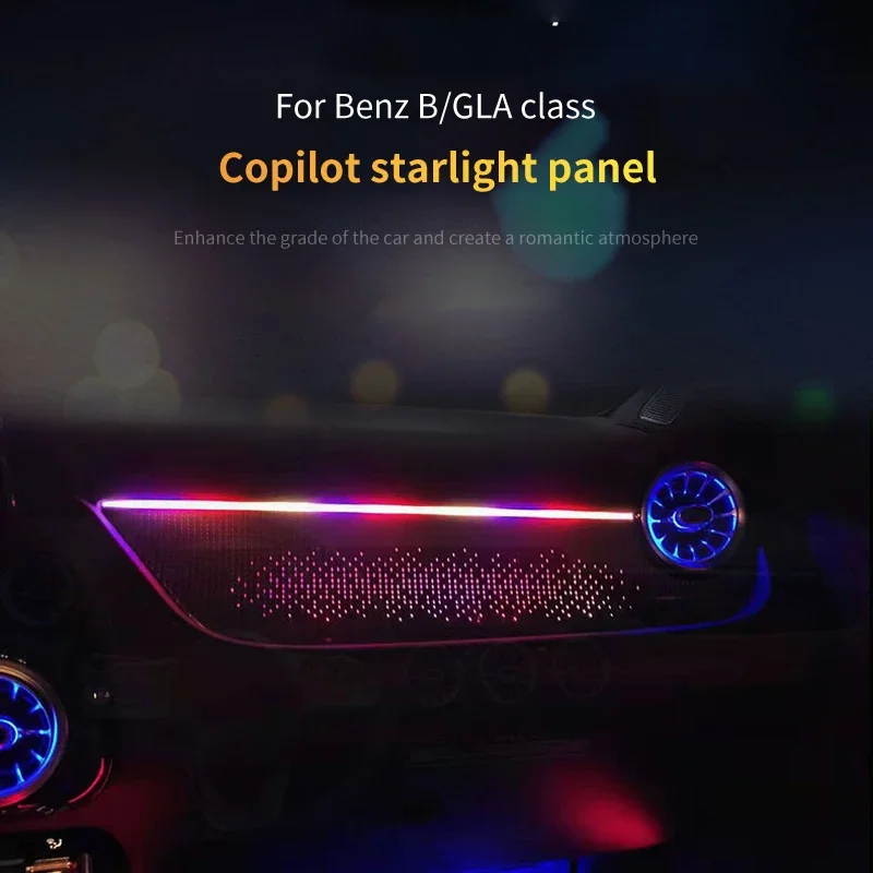 For Mercedes Benz B-Class W247 GLA H247 Co-pilot Interior Panel Ambient Light Center Console Decoration Starlight/Star Emblem