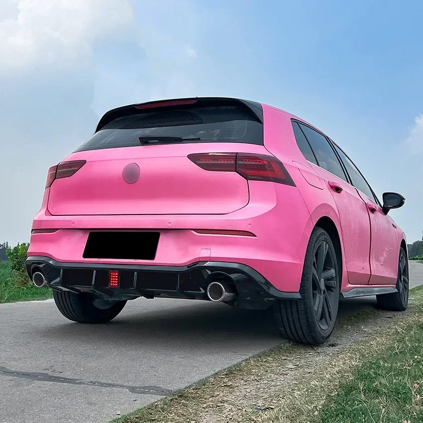 Golf mk8 gti pára-choques traseiro divisor preto brilhante com estilo da lâmpada spoiler traseiro para vw golf mk8 gti 2020-2024 acessórios do carro