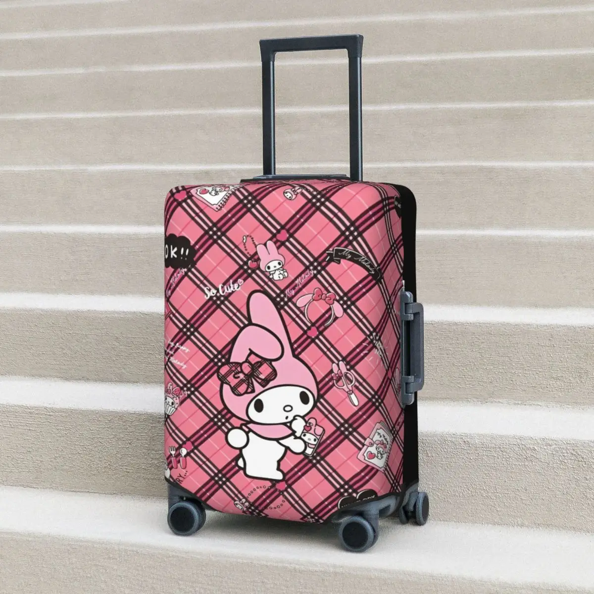 My Melody Sanrio Anime Suitcase Cover Cute Y2K Manga Fun Business Protector Luggage Case Flight