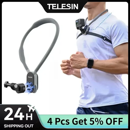 Imagen 1 del producto TELESIN soporte de silicona de liberación rápida para el cuello Magsafe soporte de teléfono para Gopro Hero13 12 11 10 9 DJI OSMO Action 5 4 3 Insta360 X4