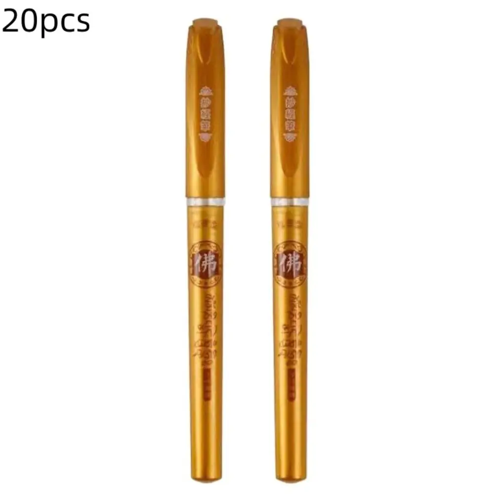 100/20 pcs 0.7mm Glitter Gold Pen Refills Smooth Large Capacity Scripture Copying Pen Refills Thick Tip Golden Flash