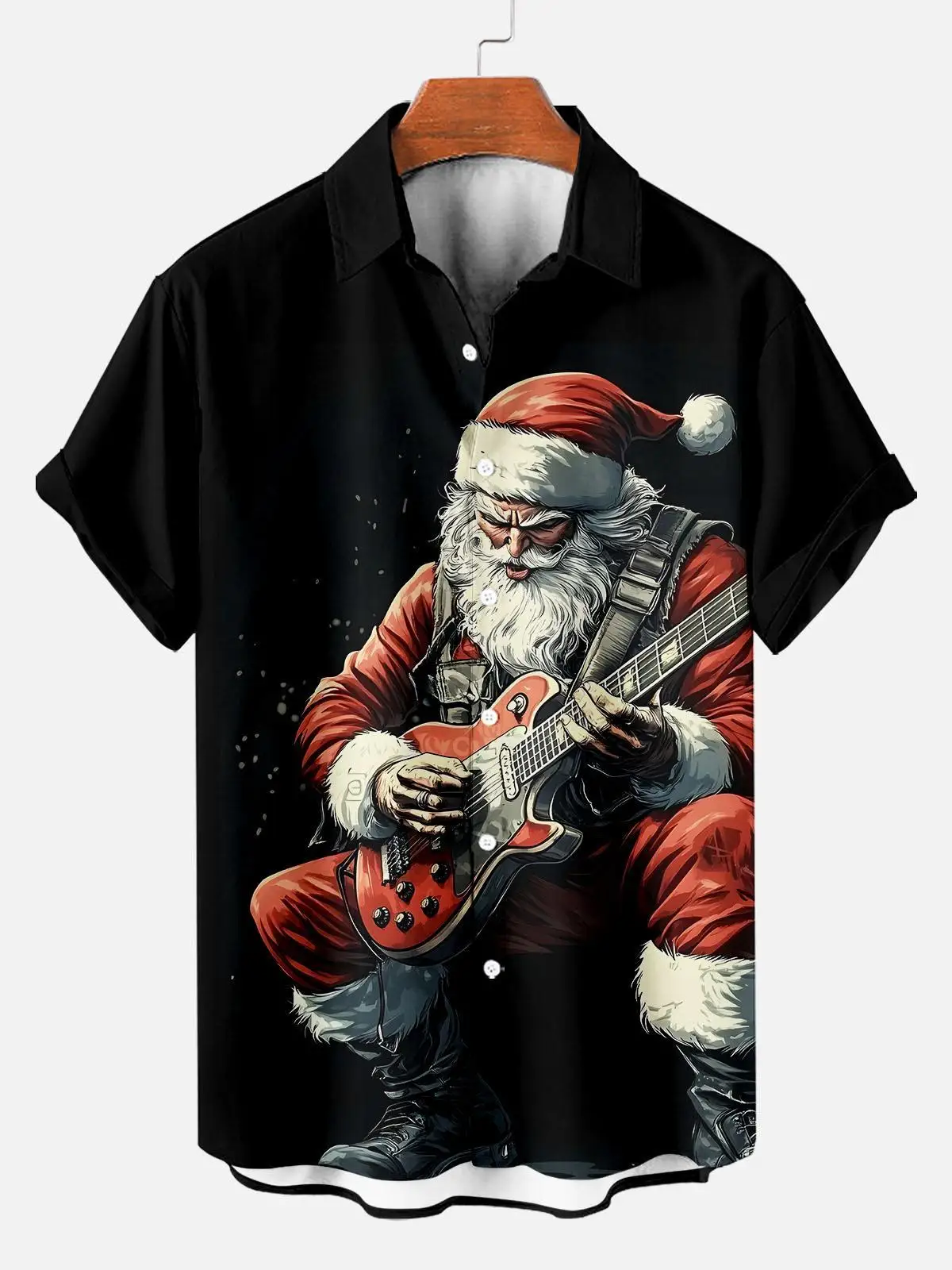 Men's Shirts 3D Christmas Printed Clothes Funny Button Short Sleeve Streetwear Shirt For Men Santa Claus Pattern Daily Clothing