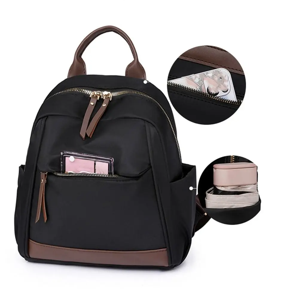 حقيبة ظهر بسيطة من القماش النايلون بسعة كبيرة وخفيفة الوزن للنساء بسحاب مقاومة للماء حقيبة كتف أكسفورد للفتيات #4