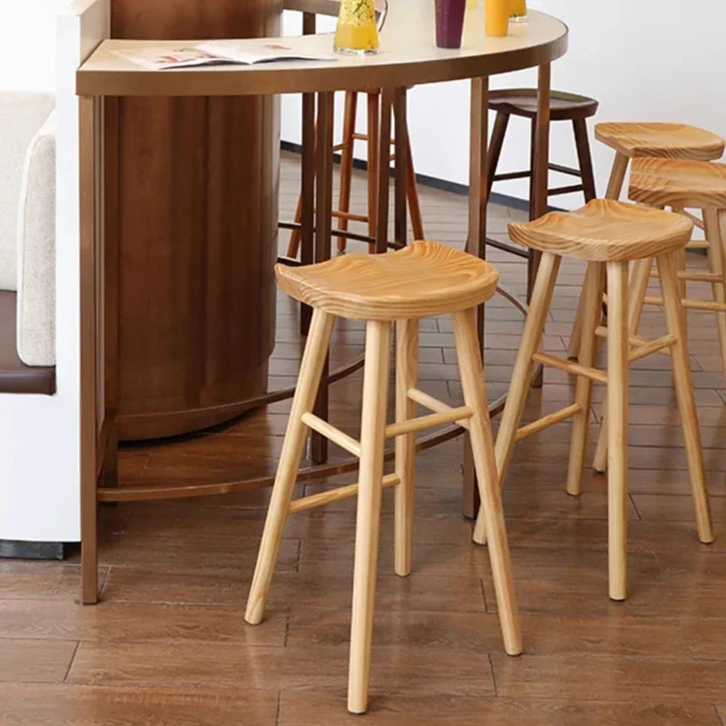 Sillas de Bar de escritura minimalistas, taburete alto, sillas de Bar, cocina al aire libre, casa, Tabouret, muebles de madera flexibles para sala de estar