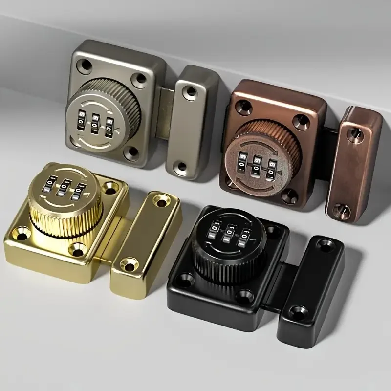 YUANJ 3 أرقام خزانة أمان أقفال بكلمة مرور غير لكمة قفل بدون مفتاح مزلاج رمز الجمع قفل أمان باب الطفل مكافحة سرقة #2