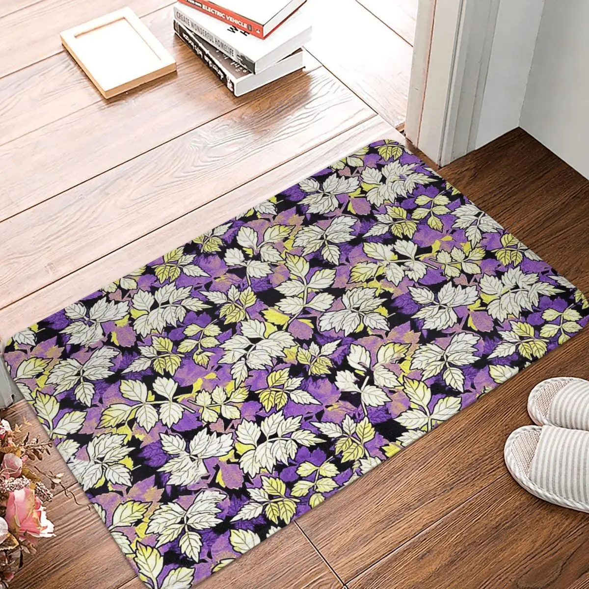 LGBT Sexual Minority Special Love Bedroom Mat Nonbinary Pride Layered Shadowed Leafy Branches Doormat Kitchen Carpet Rug