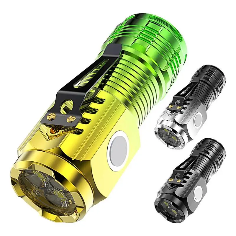 Hot Sale Three-eyed Mini Flashlight Strong Light Three Eyes Flashlight With High Brightness Lamp Multi Functional Outdoor Tool