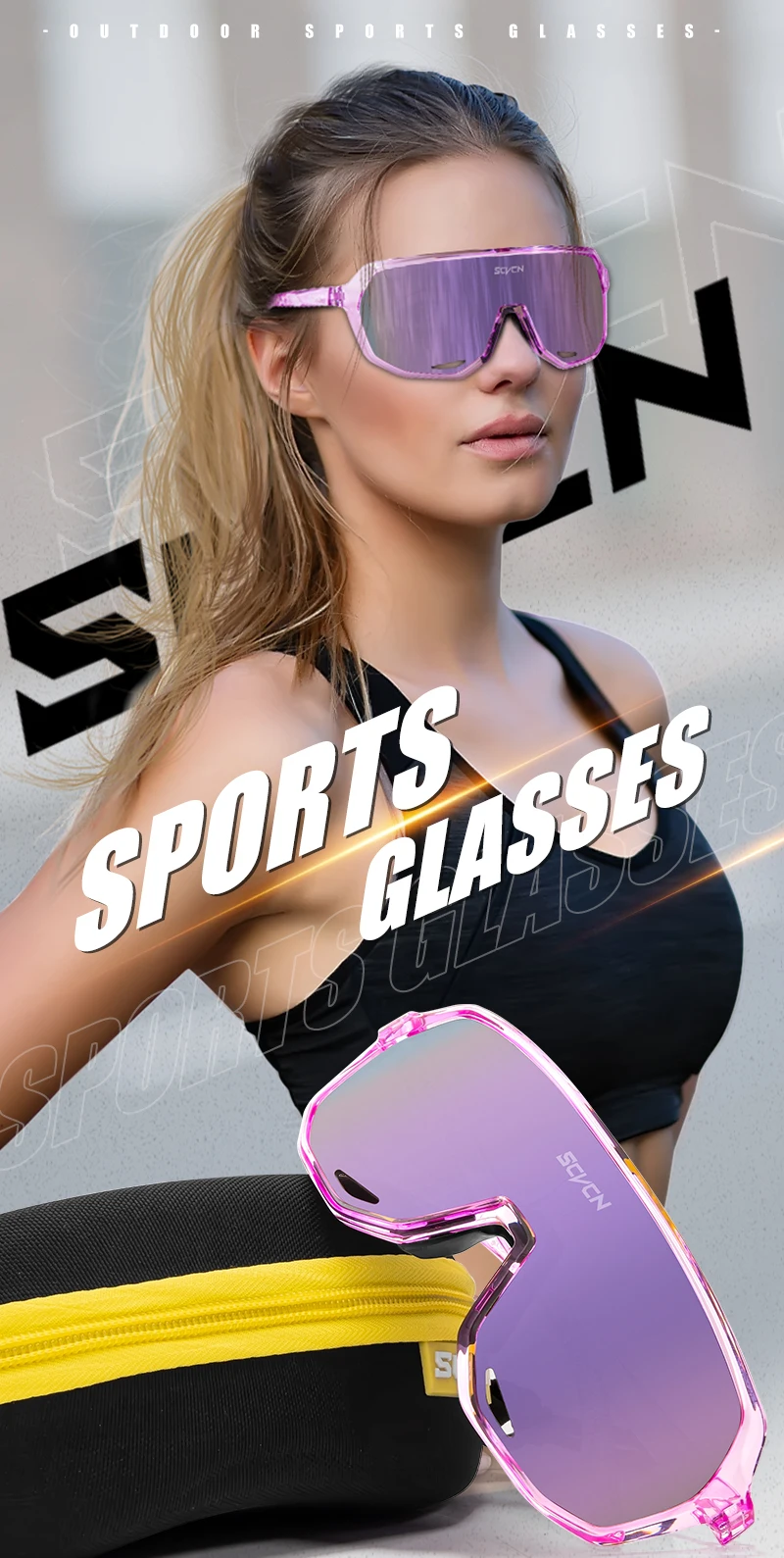 SCVCN Neue Outdoor Radfahren Gläser Fahrrad Sonnenbrille Männer UV400 Brillen Sport MTB Brille Fahrrad Frauen Reiten Wandern Sonnenbrille – Detail 1