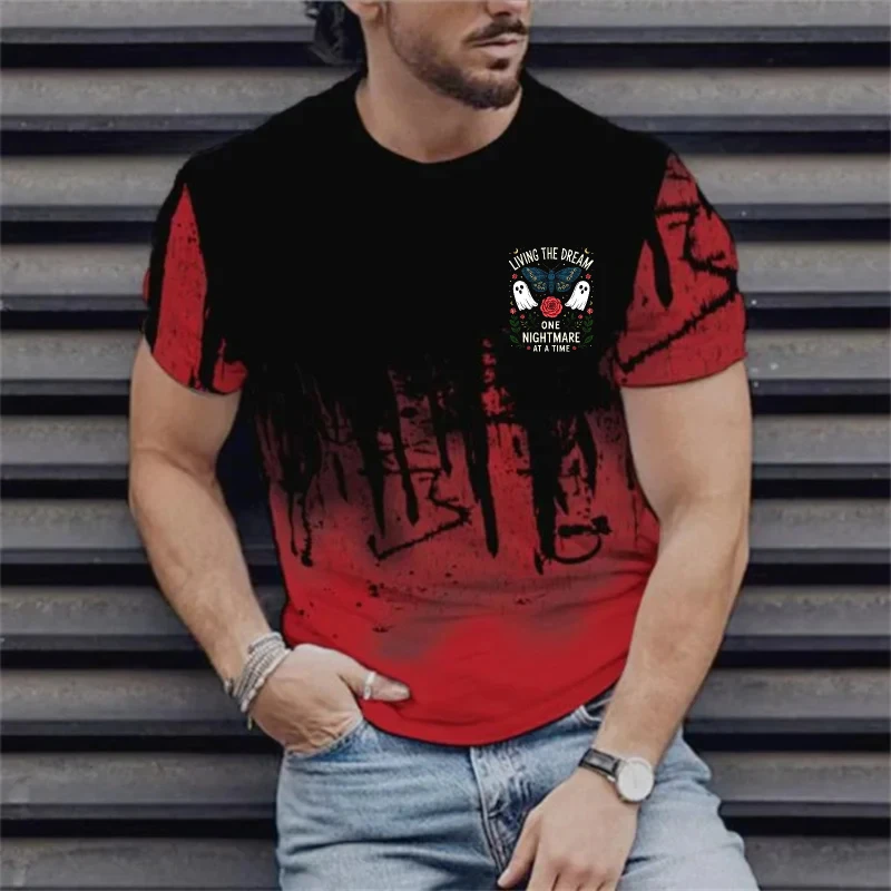 تي شيرت رجالي أسود رمادي طباعة أومبير أحب تصميم اقتباس تحفيزي للتمرين في صالة الألعاب الرياضية الحديدية