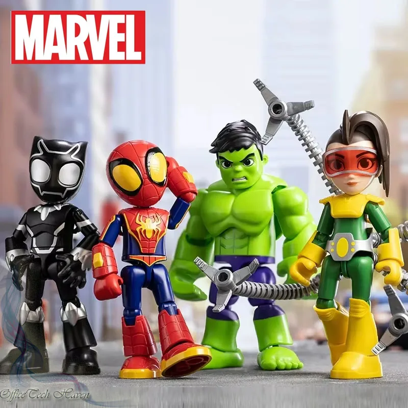 Marvel Hero Magical Version Gwen Spider Man Miles Black Panther Doctor Octopus Hulk Lron Manassembled Toys Kid Gift Model