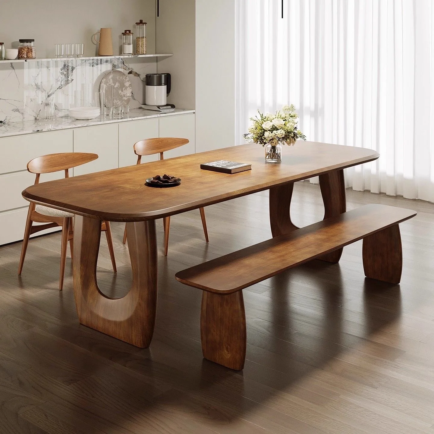 Wholesale High-Quality Solid Wood Dining Tables For Living Room And Restaurant