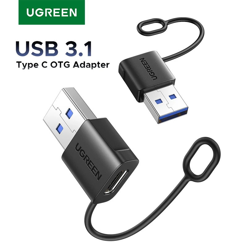 UGREEN Adaptador USB A a tipo C USB 3.1 Gen1 18W Conector OTG de carga rápida para computadora portátil Smartphone Tablet Transferencia de datos