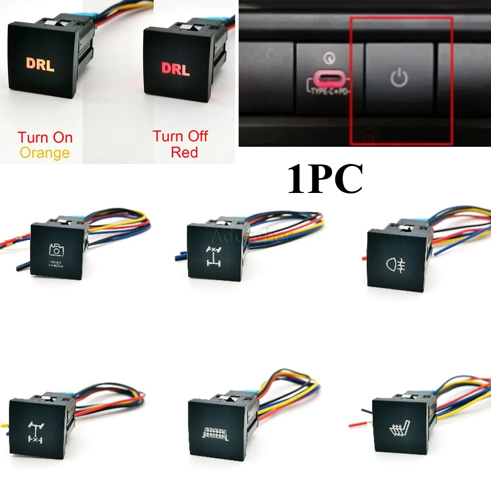 1PC Fit for VW Golf 6 Jetta 5 MK6 EOS Scirocco 2009 -2011 Car LED DRL Radar Power ON Off Fog Light Switch Button with Wire